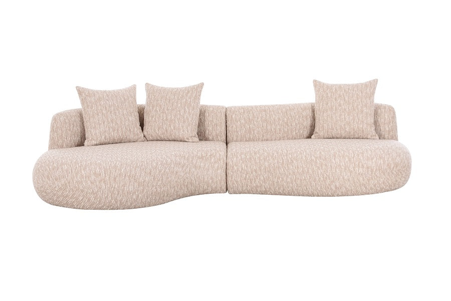 Sofa beige halbrund, halbrundes Sofa beige-creme, Länge 330 cm
