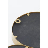 Spiegel rund Gold, Wandspiegel rund Gold, Wandspiegel Metall rund, Höhe 99 cm