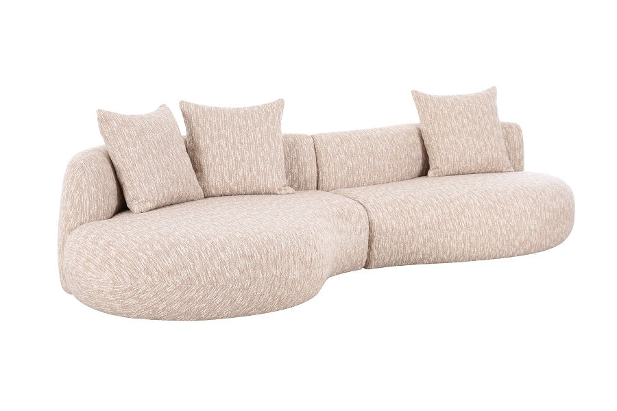 Sofa beige halbrund, halbrundes Sofa beige-creme, Länge 330 cm