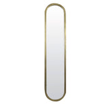 Spiegel oval Bronze-Gold, Wandspiegel Metall oval Gold, Wandspiegel Gold, Höhe 175 cm