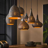 Pendelleuchte Metall Industriedesign, Hängelampe Metall, Breite 90 cm