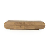 Fernsehschrank oval Holz furniert, TV Schrank Naturholz, Breite 210 cm