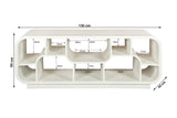 TV Regal weiß, TV Regal Holz massiv, Lowboard weiß Holz, Breite 130 cm