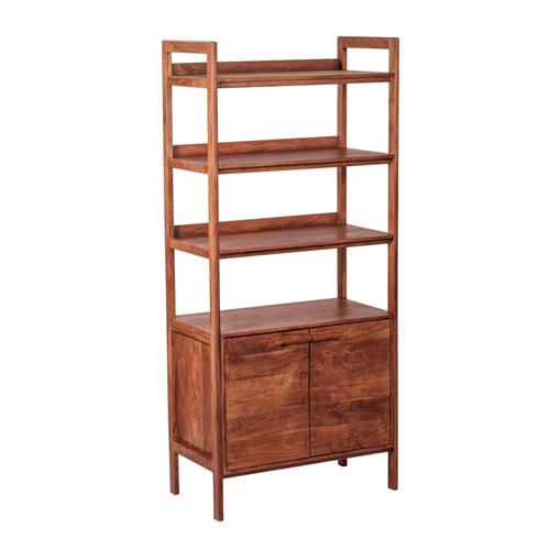 Wandschrank Farbe Walnuss , Bücherregal Holz massiv, Regal Massivholz, Breite 90 cm