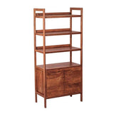 Wandschrank Farbe Walnuss , Bücherregal Holz massiv, Regal Massivholz, Breite 90 cm