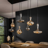 Pendelleuchte Glas, Hängelampe Glas, Breite 130 cm