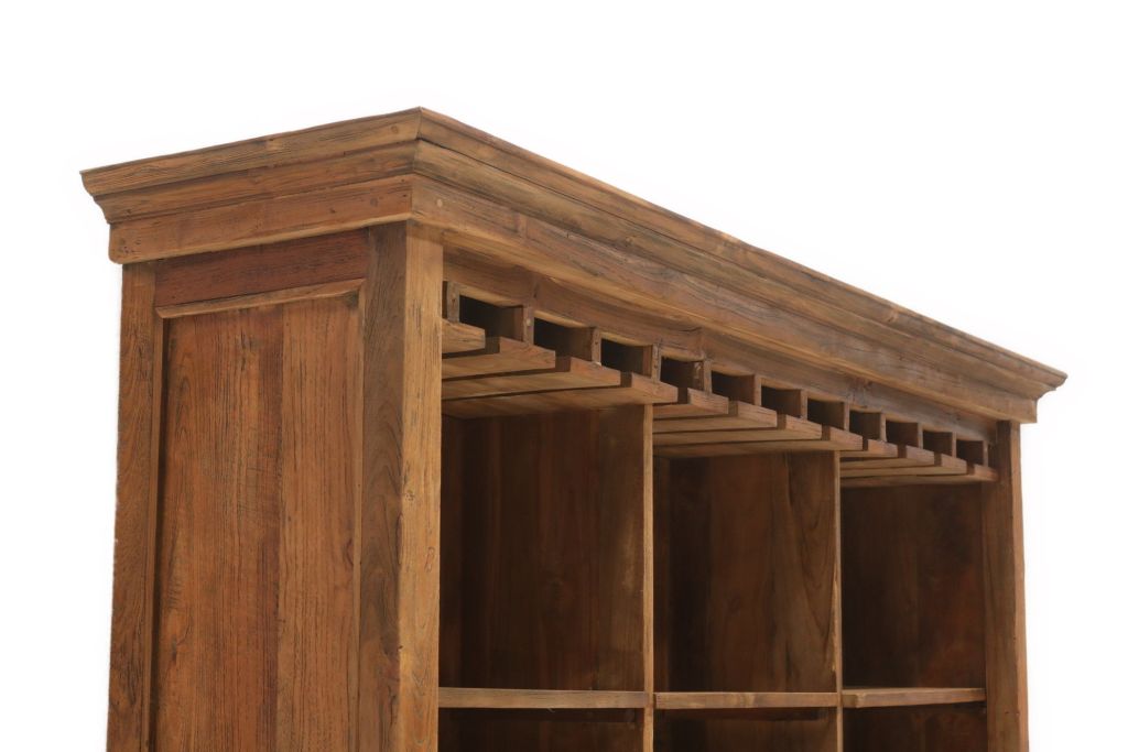 Weinschrank Holz Teak, Weinregal Teak, Weinbar Teakholz, Breite 180 cm