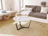 Couchtisch rund Keramik-Glas, runder Keramik Couchtisch weiß