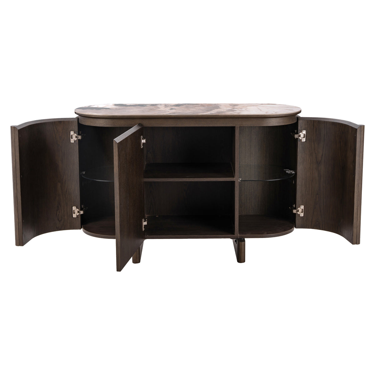 Sideboard brown mirrored glass, Sideboard brown mirror, Width 80 cm