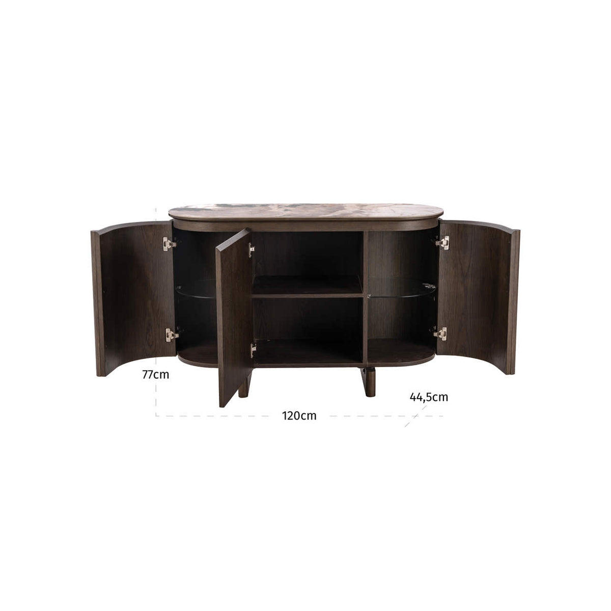 Sideboard brown mirrored glass, Sideboard brown mirror, Width 80 cm