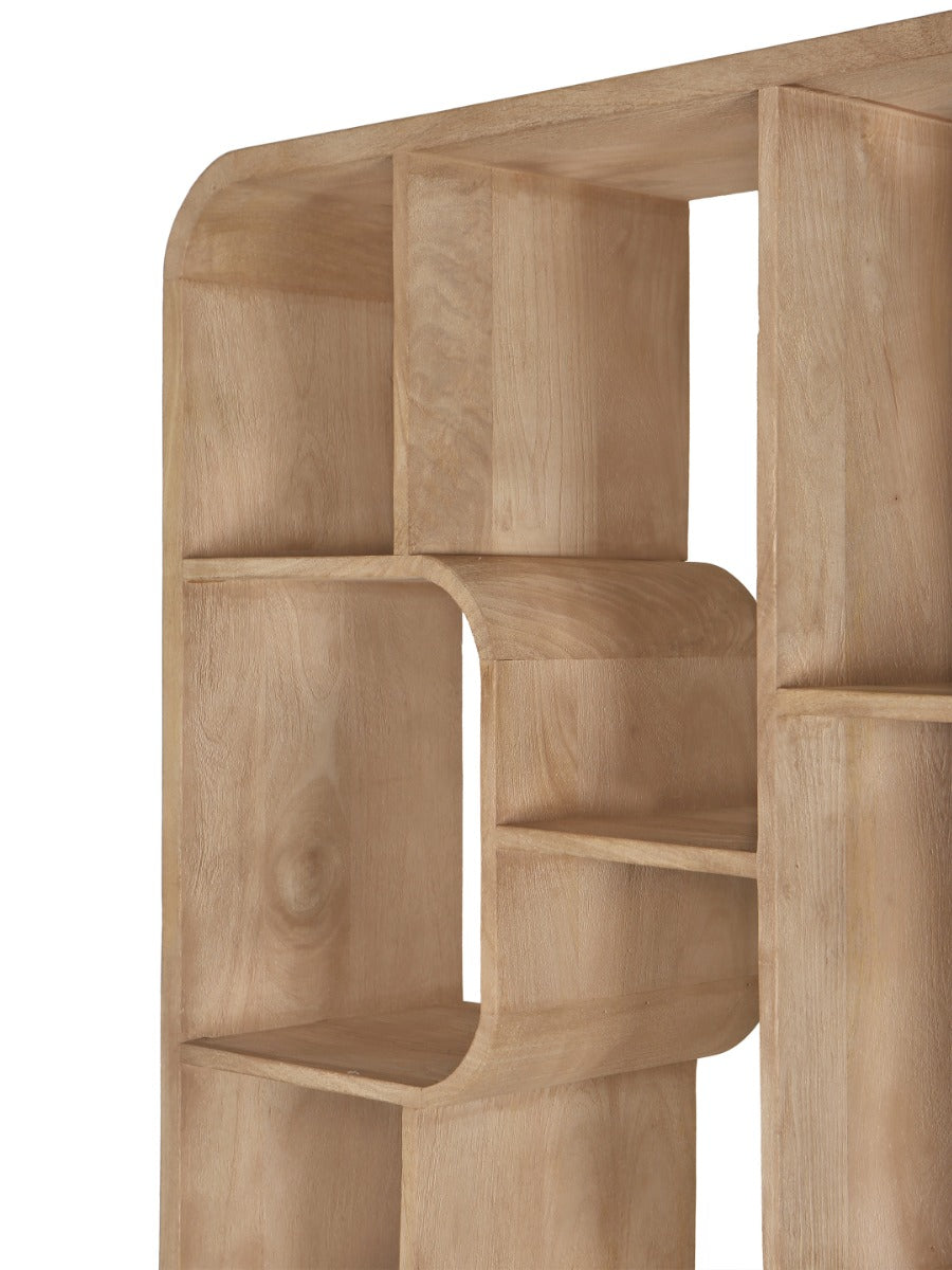 Bücherregal Naturholz-braun, Regal braun Holz massiv, Breite 90 cm