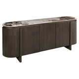 Brown mirrored sideboard, brown mirrored credenza, width 162 cm