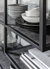 Industrial Shelf, Bookshelf Metal Wood, Width 80 cm