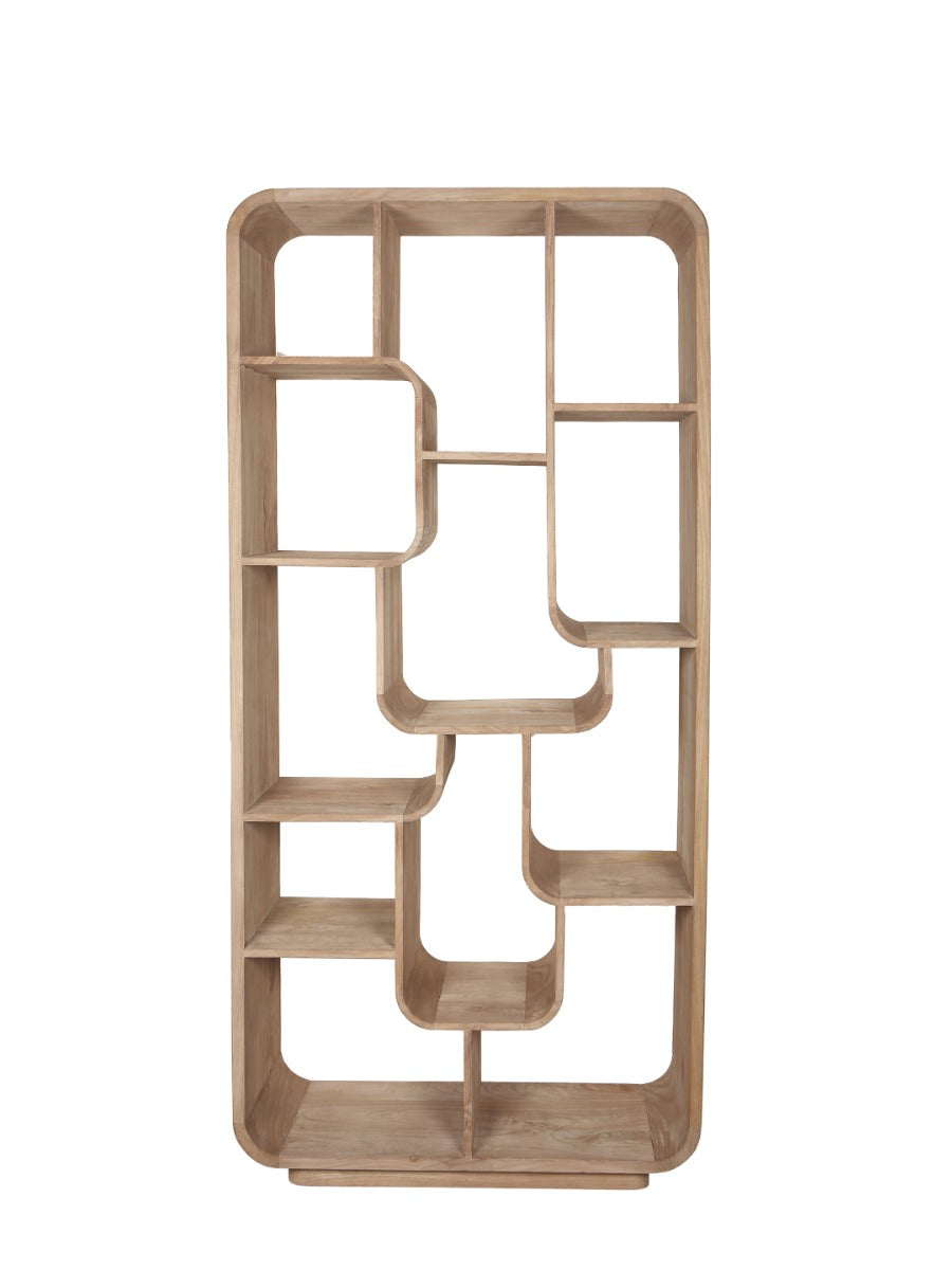 Bücherregal Naturholz-braun, Regal braun Holz massiv, Breite 90 cm