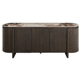 Brown mirrored sideboard, brown mirrored credenza, width 162 cm