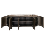Brown mirrored sideboard, brown mirrored credenza, width 162 cm