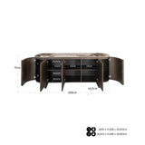 Brown mirrored sideboard, brown mirrored credenza, width 162 cm
