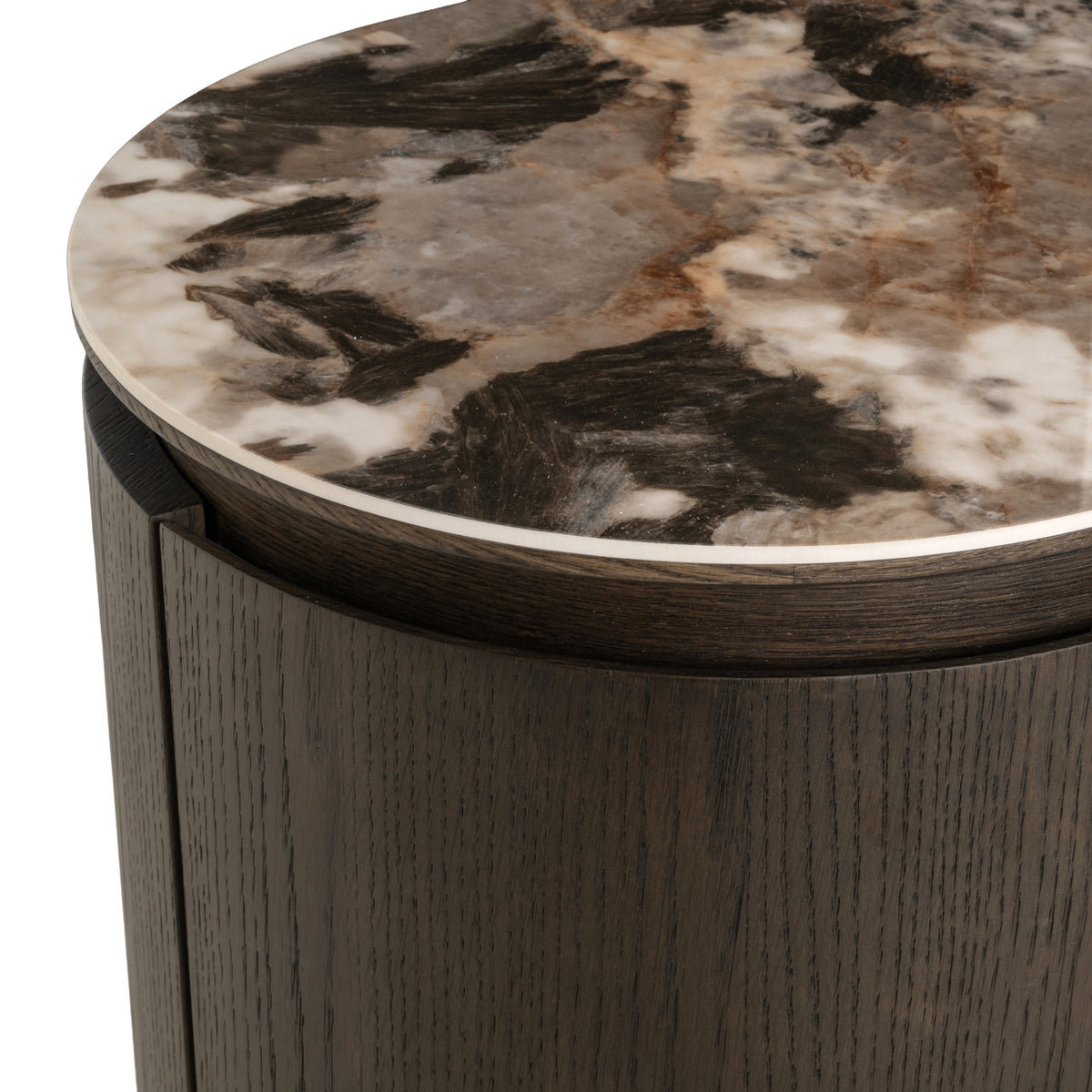 Brown mirrored sideboard, brown mirrored credenza, width 162 cm
