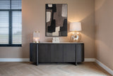 Brown mirrored sideboard, brown mirrored credenza, width 162 cm