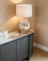Brown mirrored sideboard, brown mirrored credenza, width 162 cm