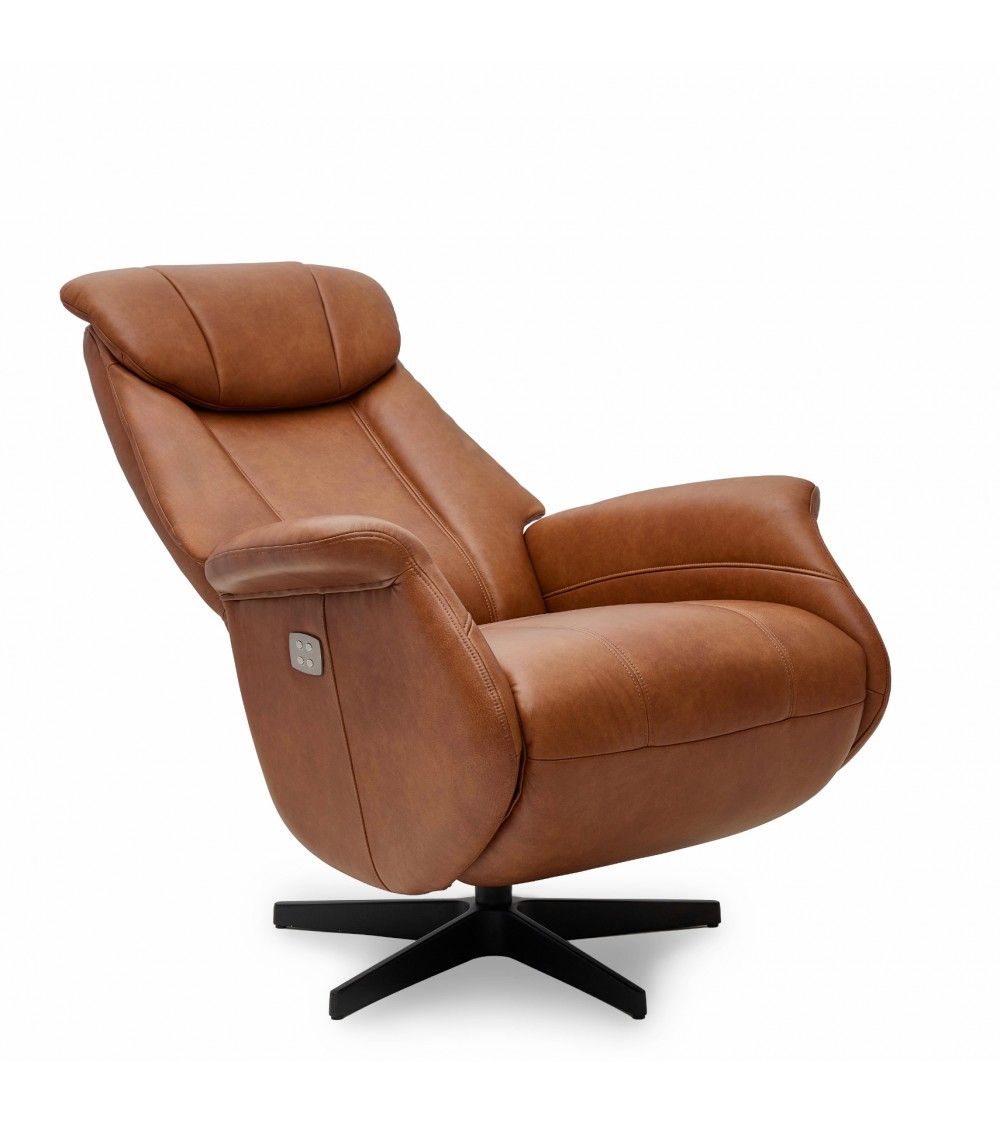 Cognac armchair, cognac swivel recliner, cognac swivel chair