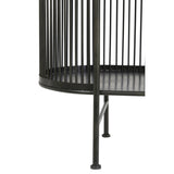 Black metal shelf, industrial design metal bookcase, metal shelving unit, width 119cm