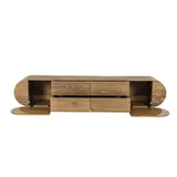 Fernsehschrank oval Holz furniert, TV Schrank Naturholz, Breite 210 cm