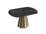 Esstisch rund Keramik anthrazit, Tisch rund Keramik ausziehbar, Esstisch Gold Marmoroptik Durchmesser 135 cm