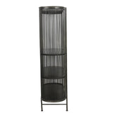 Black metal shelf, industrial design metal bookcase, metal shelving unit, width 119cm