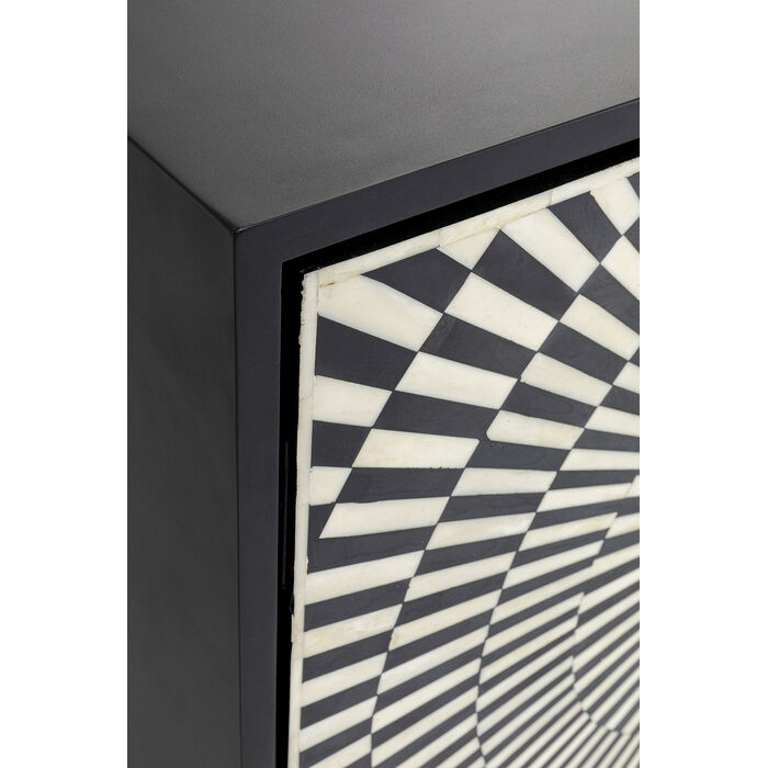 Sideboard weiß-schwarz-Gold, Anrichte Gold schwarz, Breite 160 cm