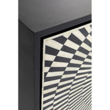 Sideboard weiß-schwarz-Gold, Anrichte Gold schwarz, Breite 160 cm