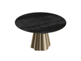 Esstisch braun rund Keramik, Tisch rund Keramik ausziehbar, Esstisch Gold Marmoroptik Durchmesser 135 cm