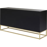 Sideboard weiß-schwarz-Gold, Anrichte Gold schwarz, Breite 160 cm
