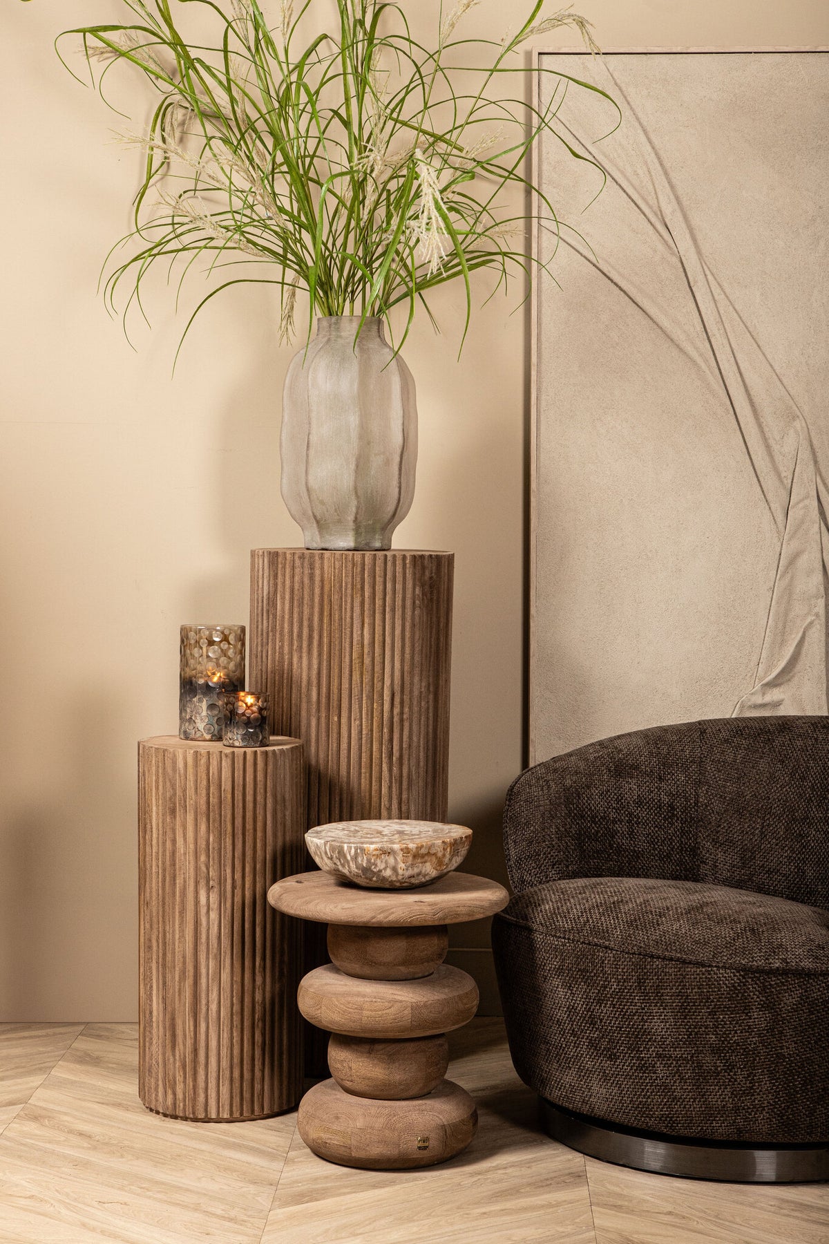 Beistelltisch rund Holz massiv, runder Beistelltisch Holz, Durchmesser – Richhome