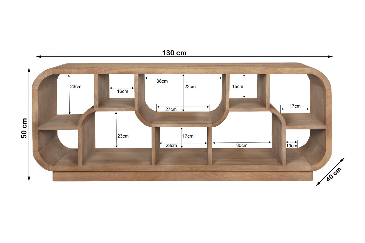 TV Regal braun, TV Regal Holz massiv, Lowb0ard  braun Holz, Breite 130 cm