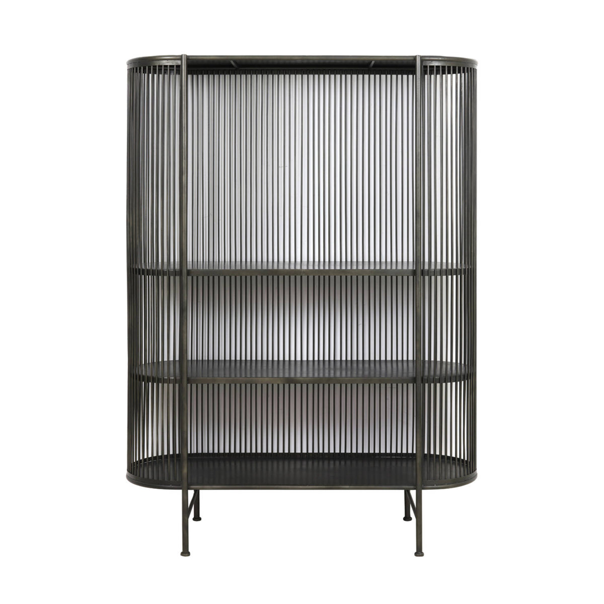Black metal shelf, industrial design metal bookcase, metal shelving unit, width 119cm
