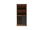 Weinschrank Holz Teak, Weinregal Teak, Weinbar Teakholz, Breite 120 cm