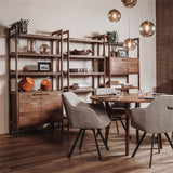 Wandschrank Farbe Walnuss , Bücherregal Holz massiv, Regal Massivholz, Breite 90 cm