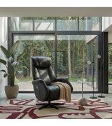 Armchair brown, swivel recliner brown