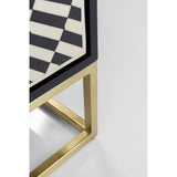 Sideboard weiß-schwarz-Gold, Anrichte Gold schwarz, Breite 160 cm