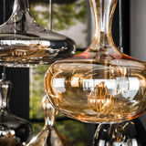 Pendelleuchte Glas, Hängelampe Glas, Breite 130 cm