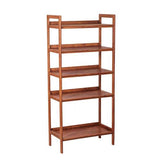 Teak and metal shelving unit, solid wood and metal frame bookcase, 155 cm wide