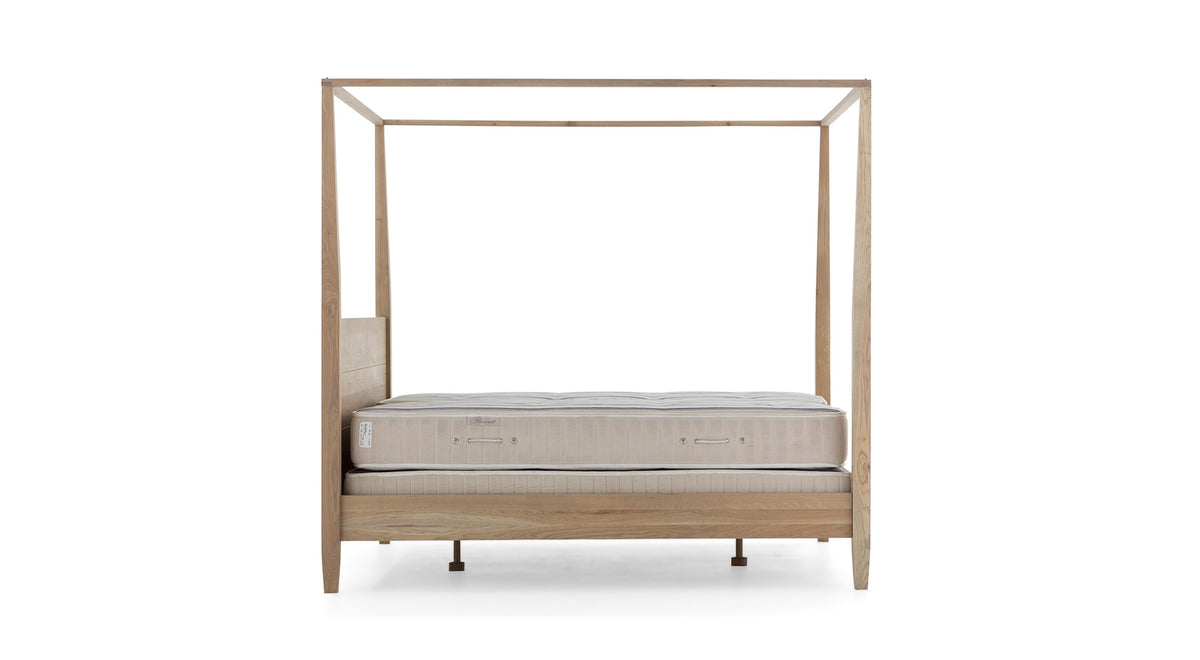 Bett Eiche-Natur Landhausstil, Himmelbett Eiche Landhaus, Breite 160 cm