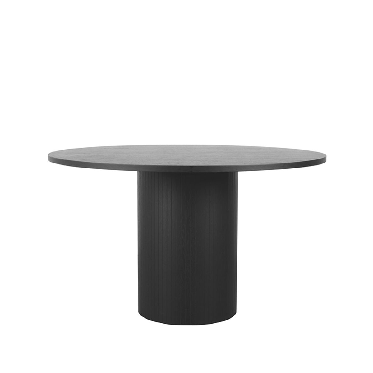 Black round dining table, round black solid wood table, round table solid wood tabletop, diameter 140 cm