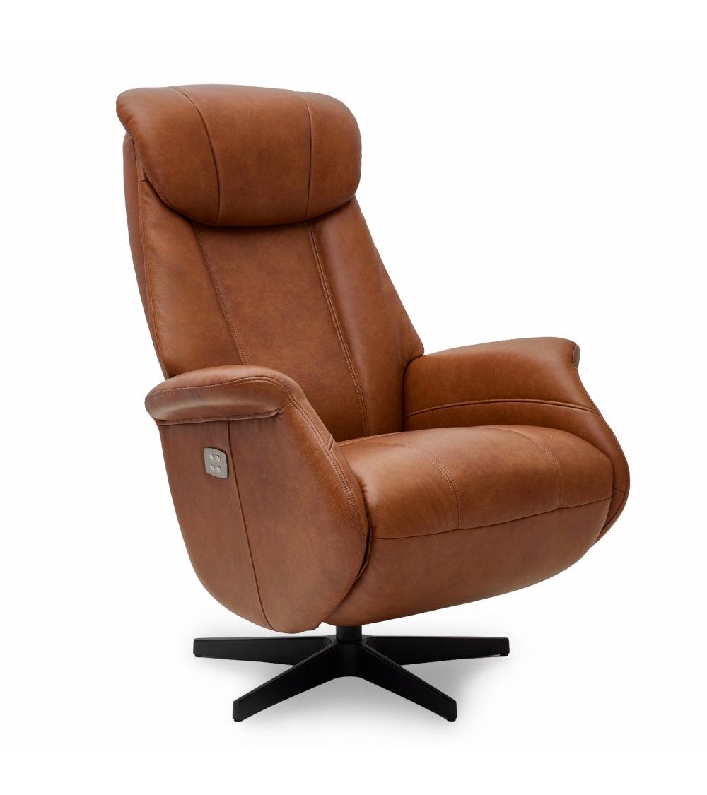Cognac armchair, cognac swivel recliner, cognac swivel chair