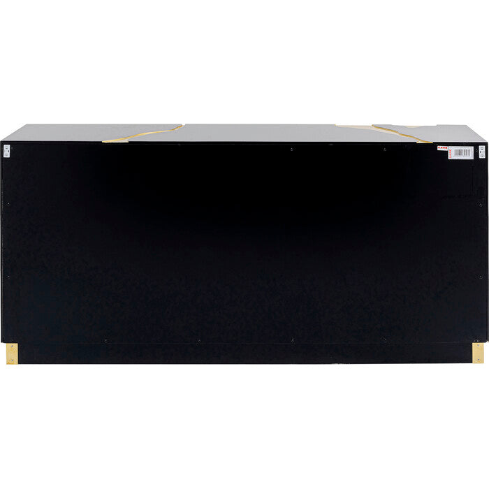 Sideboard schwarz-Gold, Anrichte Gold-schwarz, Breite 165 cm