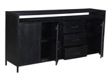 Sideboard black, Buffet black, Cabinet black, Width 180 cm