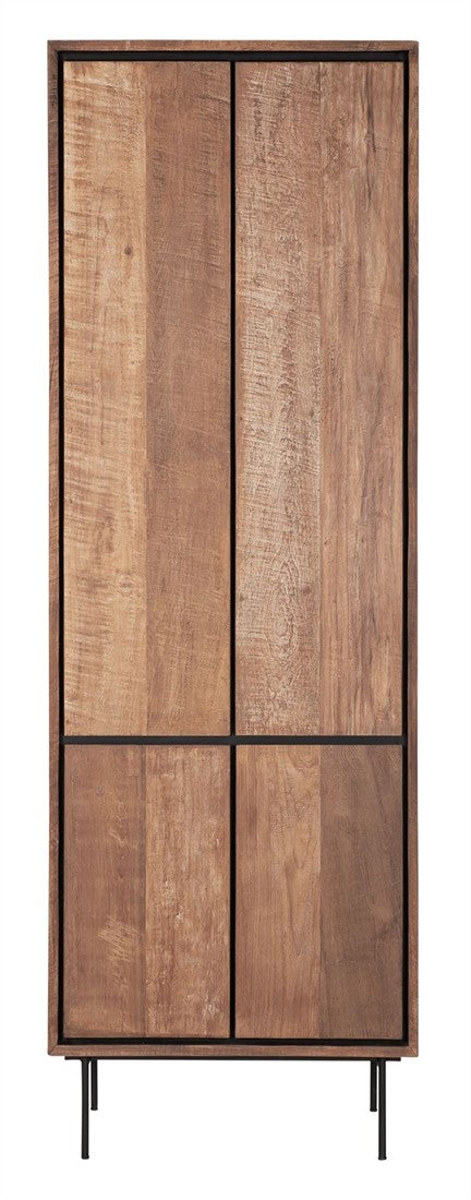 Kleiderschrank Teak Massivholz, Schrank Holz Teak, Wohnzimmerschrank Holz, Breite 70 cm