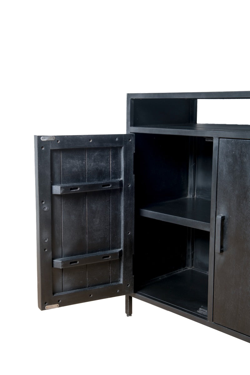 Sideboard black, Buffet black, Cabinet black, Width 180 cm