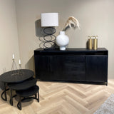 Sideboard black, Buffet black, Cabinet black, Width 180 cm